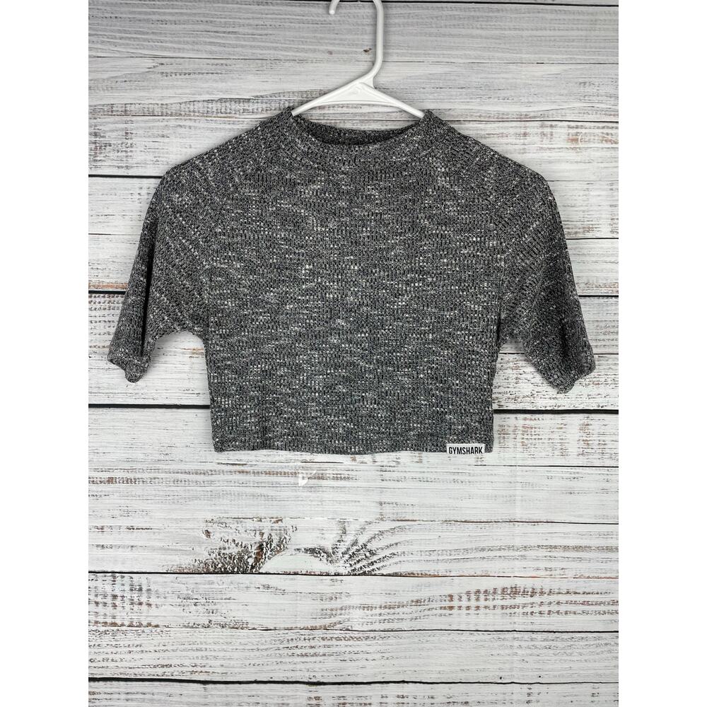 Gymshark Women's Charcoal Gray Slounge Crop Top Small Lounge Athleisure Workout